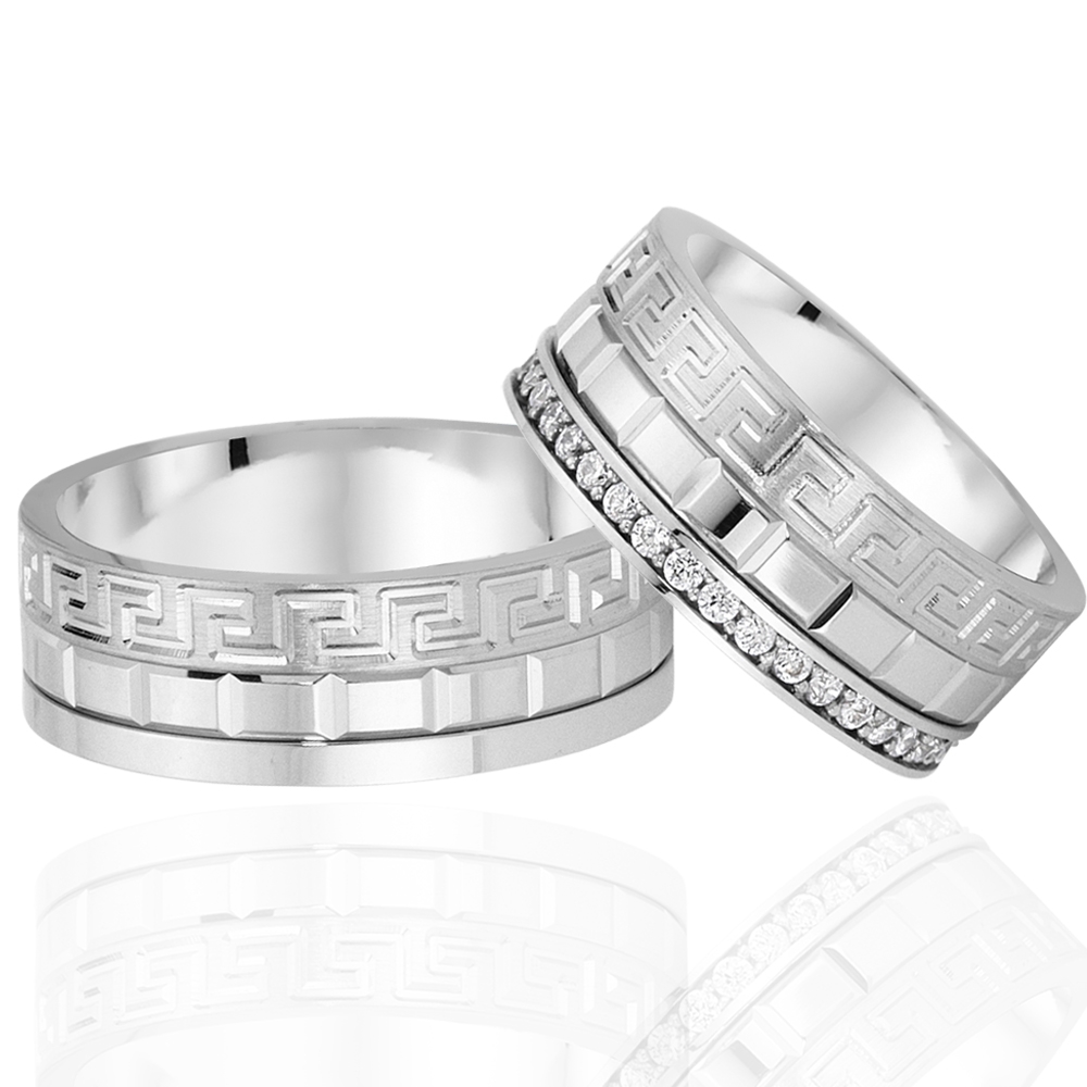 Silver Wedding Ring  With Simple And Stylish Line
