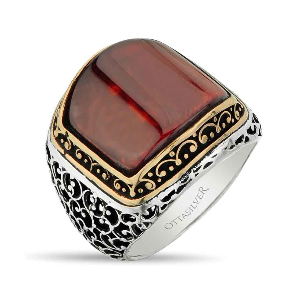 Men Ring with Agate Stone